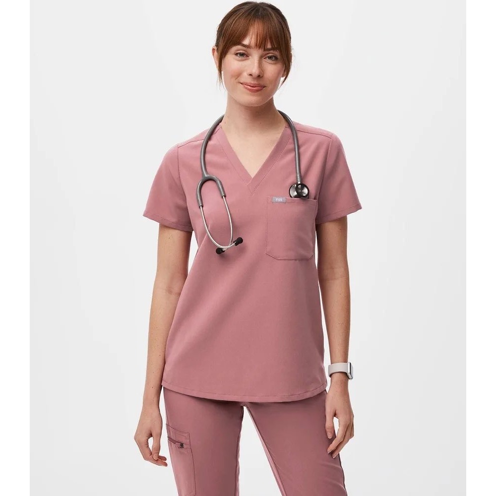 FIGS Catarina One-Pocket Scrub Top - Mauve - XXS